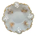 Fina porcelana plato blanco con dorado 32cm