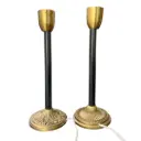 Juego de lámparas vintage dorada y negra 