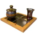 Juego de cerámica con madera