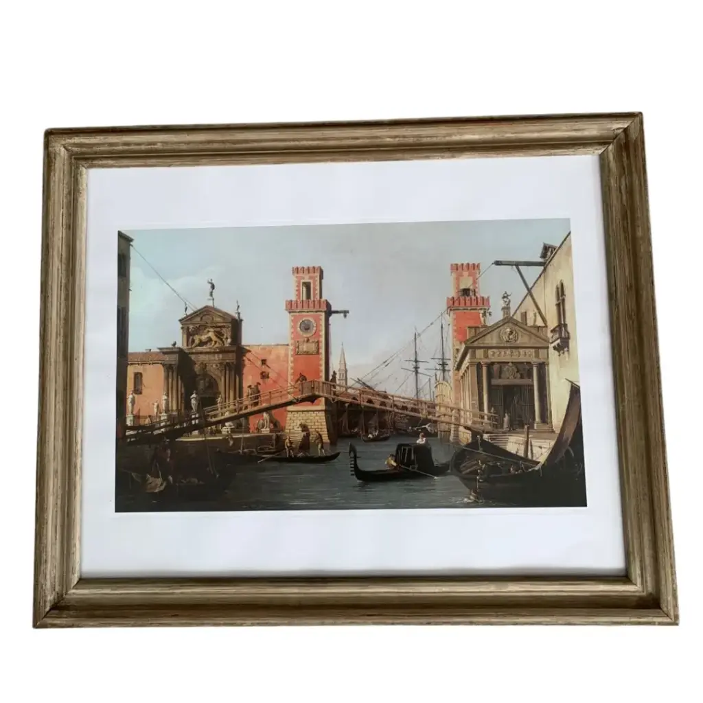 Cuadro decorativo elegante enmarcado que representa la obra "La entrada del Arsenal" (62cm x 50cm)