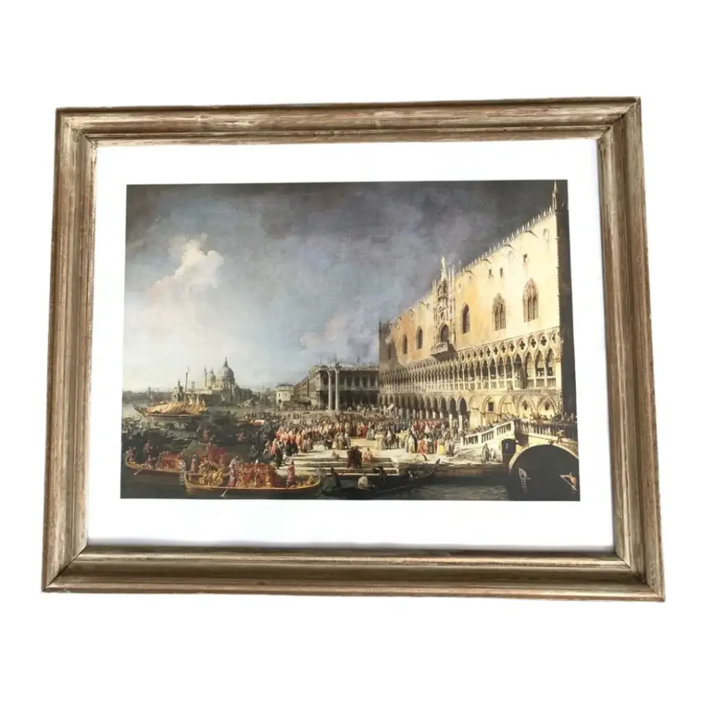 Cuadro elegante enmarcado "La llegada del embajador francés a Venecia" (62cm x 50cm)