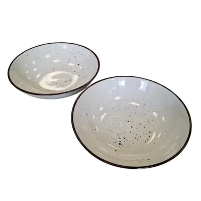 2 Platos Hondos de Cerámica (21cm) - Casa Ideas