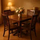 Juego de mesa + 4 sillas de madera