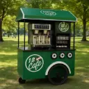 Carrito con máquina para café