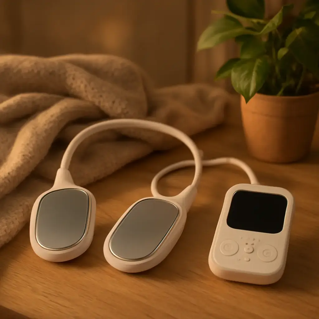 [3466414.6] Masajeador cervical eléctrico que utiliza tecnología de pulso de baja frecuencia para aliviar la tensión y fatiga muscular. (3466414.150)