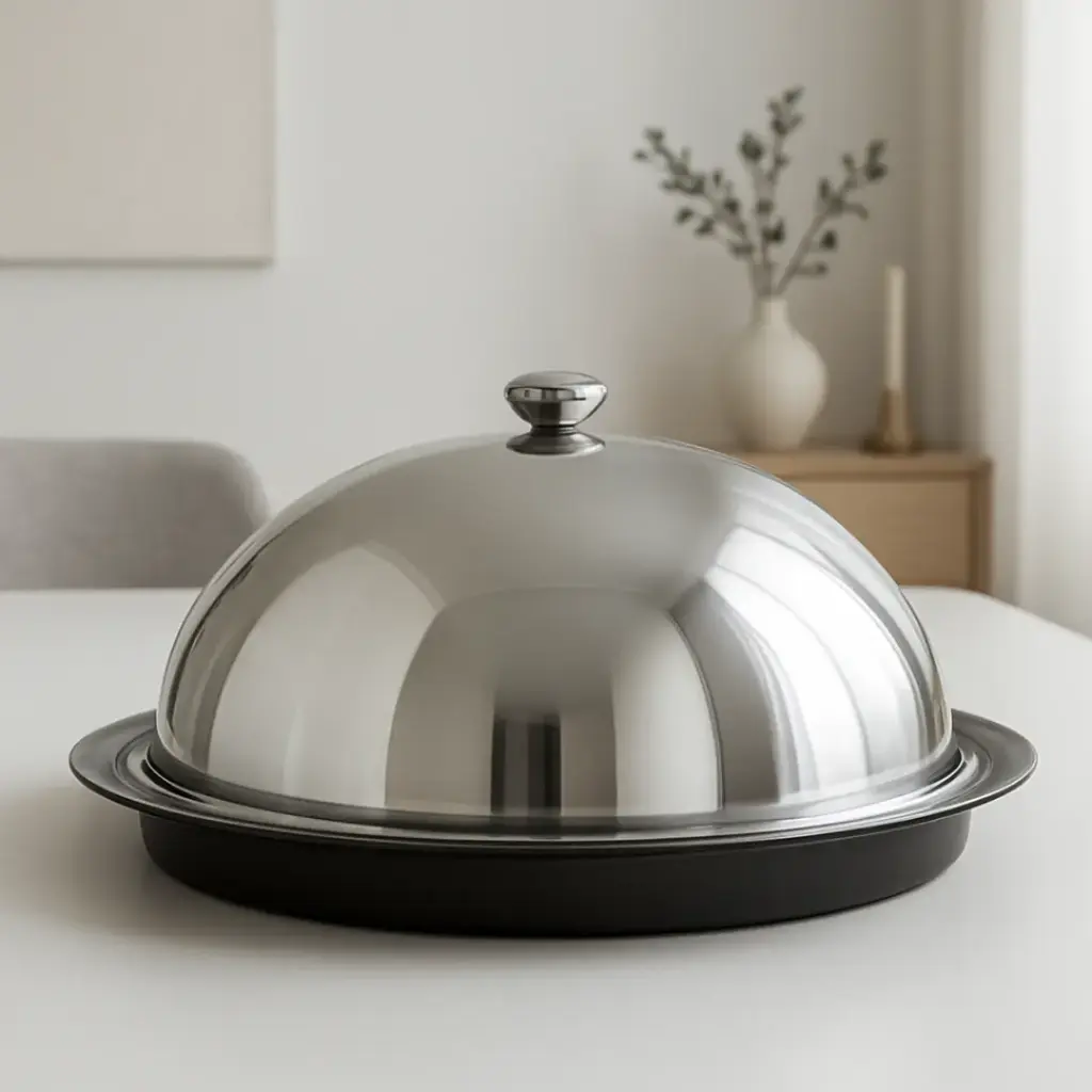 Fuente redonda para servir con tapa marca tramontina. (4890095.320)