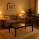 Juego de mesas, mesa rectangular central con vidrio y dos auxiliares con vidrio