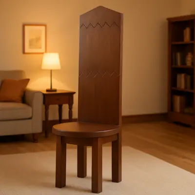 Silla con respaldar alto de estilo brutalista (398016.500)