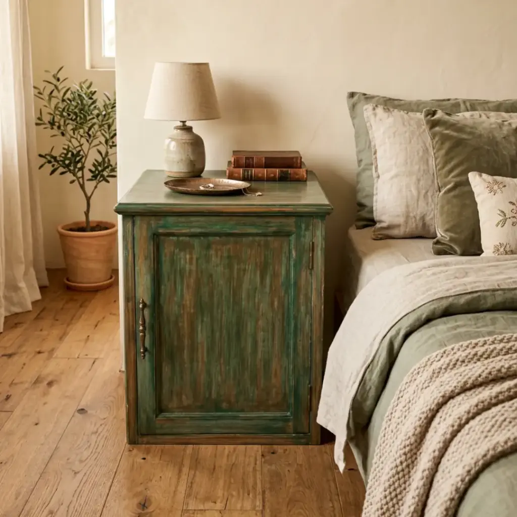 Mesa de noche color verde (666147.195)