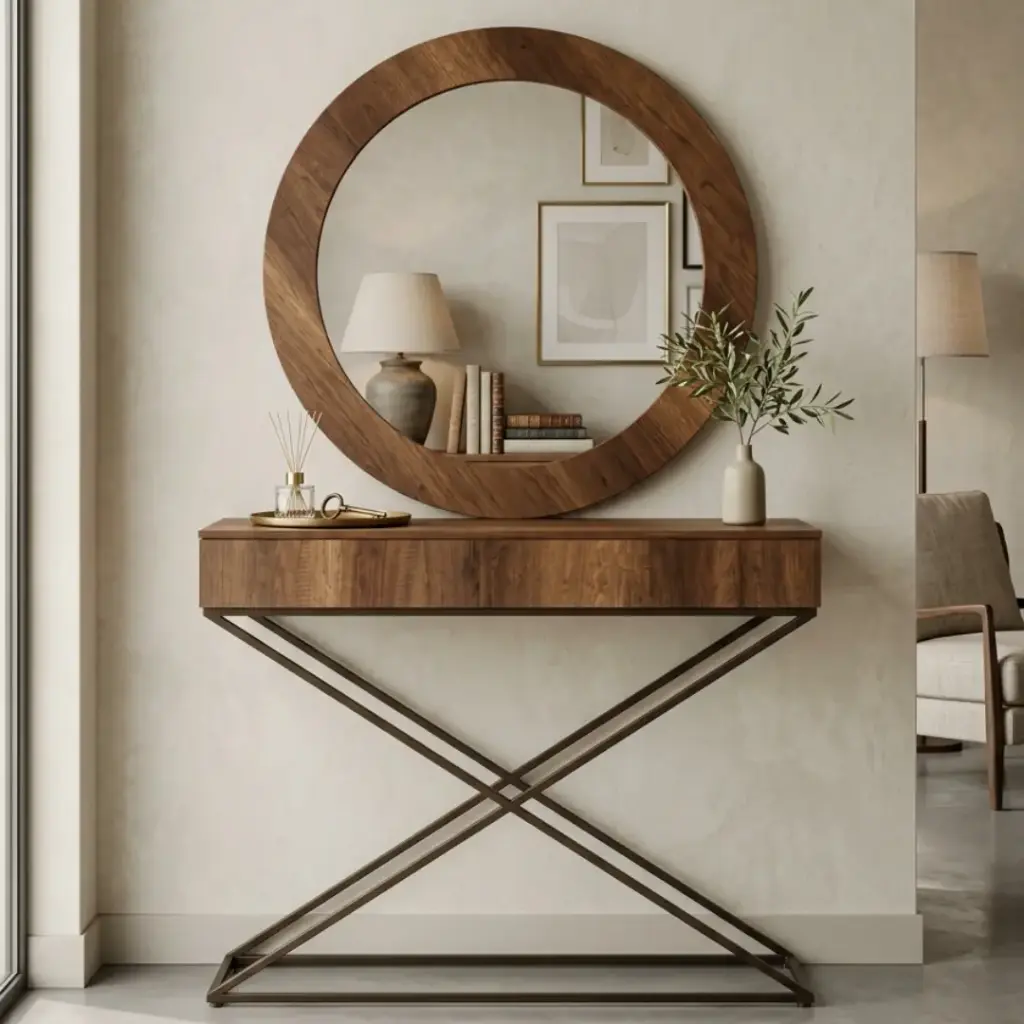 Consola y espejo diseño industrial-contemporáneo Marca CASART (3437775.2200)