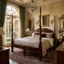 Dormitorio Queen estilo colonial de 4 postes. Marca Occidental (286711223.5520)