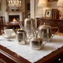 Juego de té y café de cuatro piezas estilo Victoriano tardío bañado en plata (135281.250)