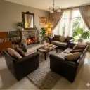 Juego de living de cuero marca Ashley (3438922.5500)