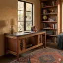 Escritorio ejecutivo de madera doble pedestal 