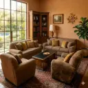 Juego de Living 4 piezas en tonos tierra 3 cuerpos + 2 cuerpos + 1 cuerpo + 1 cuerpo (3393544.2100)