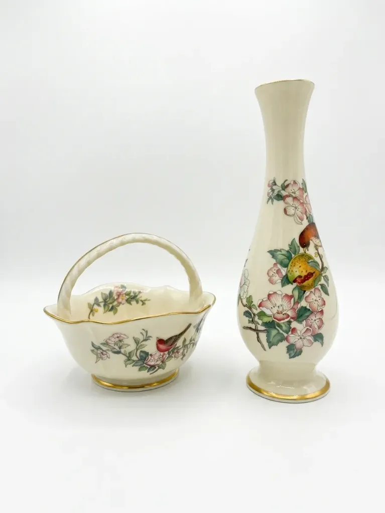 Set de florero y canasta de porcelana (498696.260)