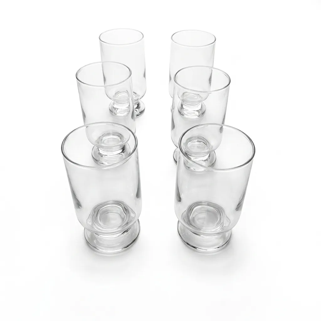 [6729713.35.] Set De 6 Vasos De Vidrio Con Pie (6729713.35)