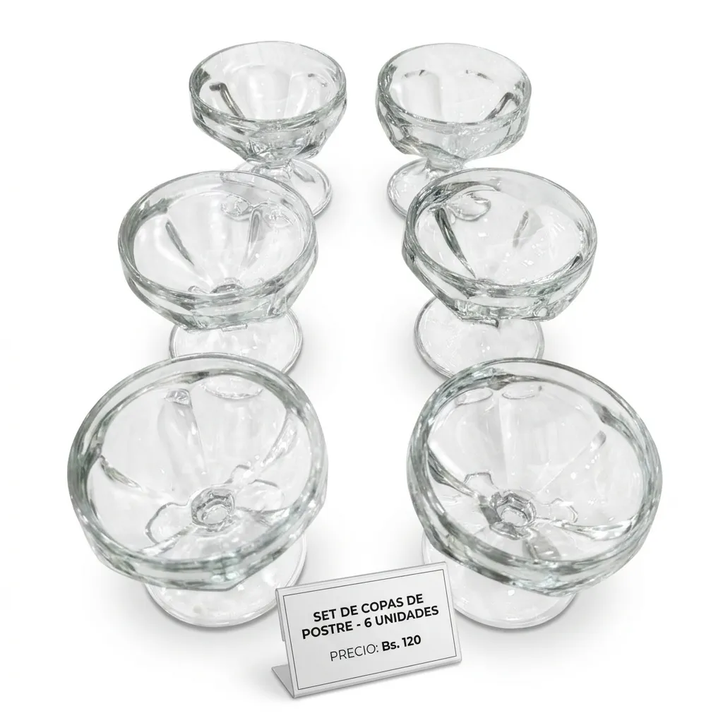 [6729713.84.1] Juego de 6 Postreras de Vidrio Labrado Tradicional (6729713.84)