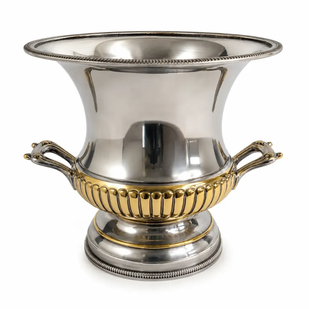 [4293847.350] Centro de mesa / recipiente decorativo de bronce bañado en plata (4293847.350)