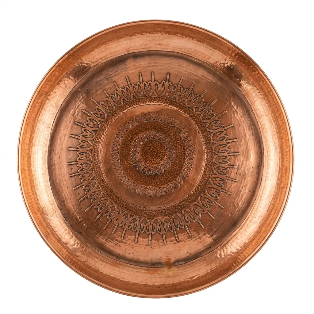[4293847.300] Fuente Circular de Cobre Labrado a Mano con Patrones Concéntricos (4293847.150)