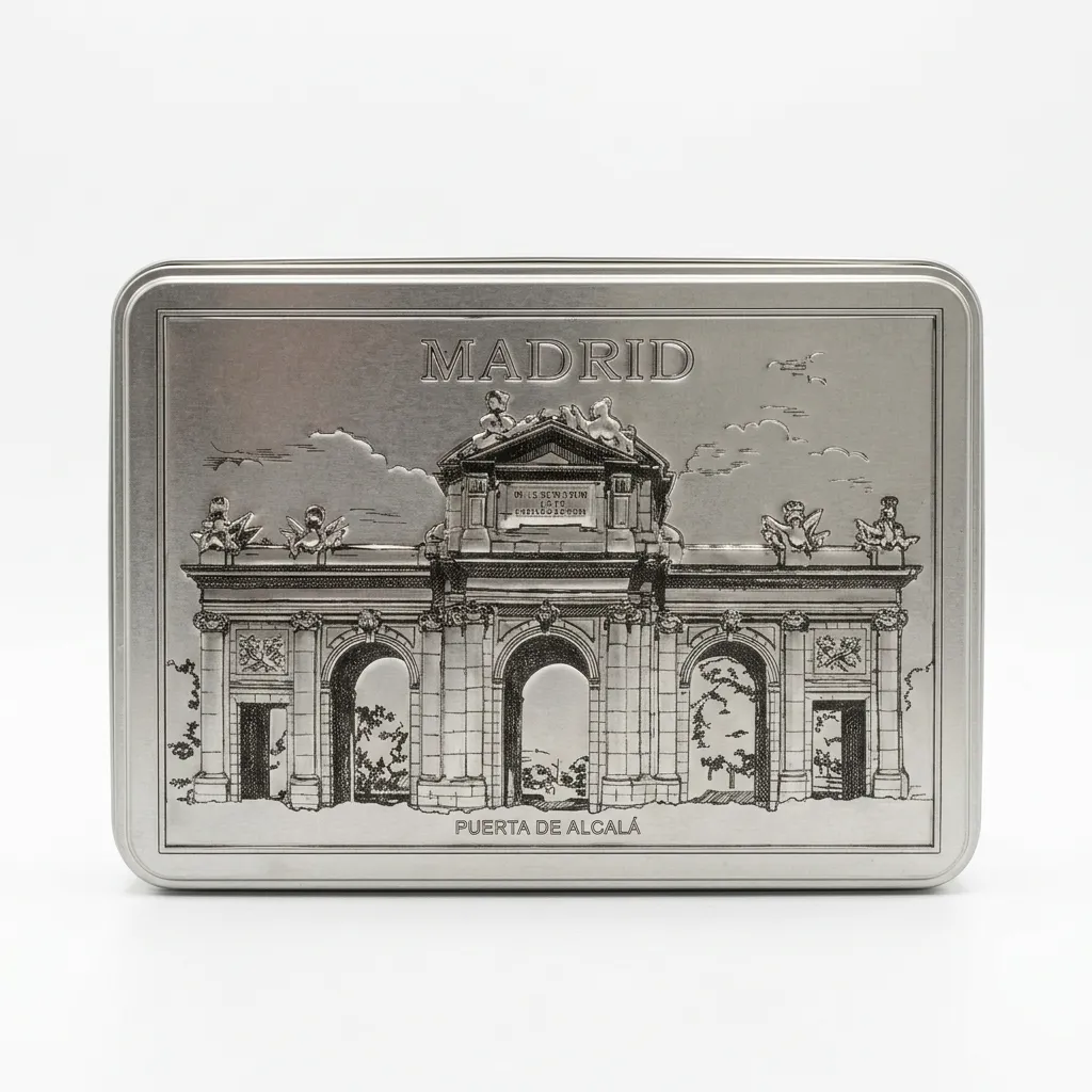 [498699.50] Caja Metálica Decorativa Souvenir Madrid - Puerta de Alcalá (498699.50)