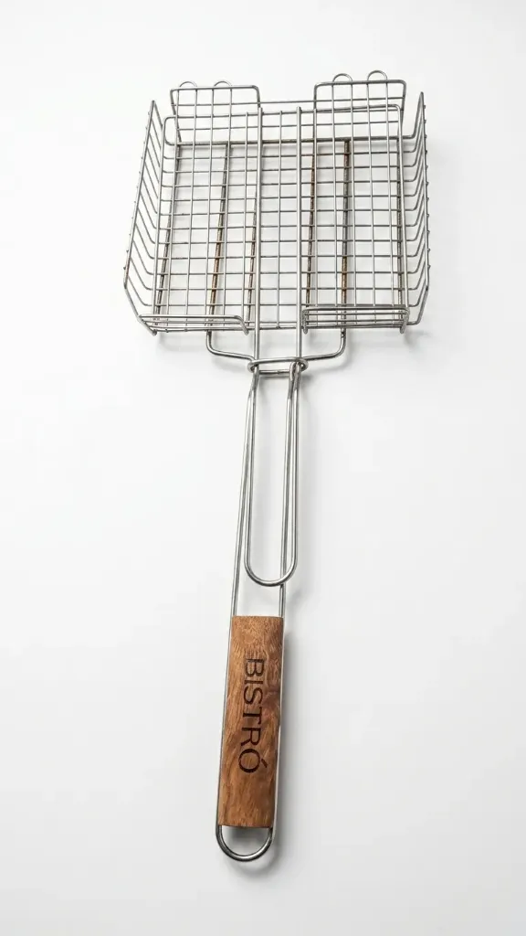 [1082432.31,50] Cesta de Acero para Asar Vegetales y Carnes Marca Bistró (1082432.31,50)