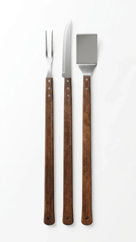 [1082432.38,50] Set Parrillero Tramontina Extra Largo de 3 Piezas (Madera y Acero) (1082432.38,50)