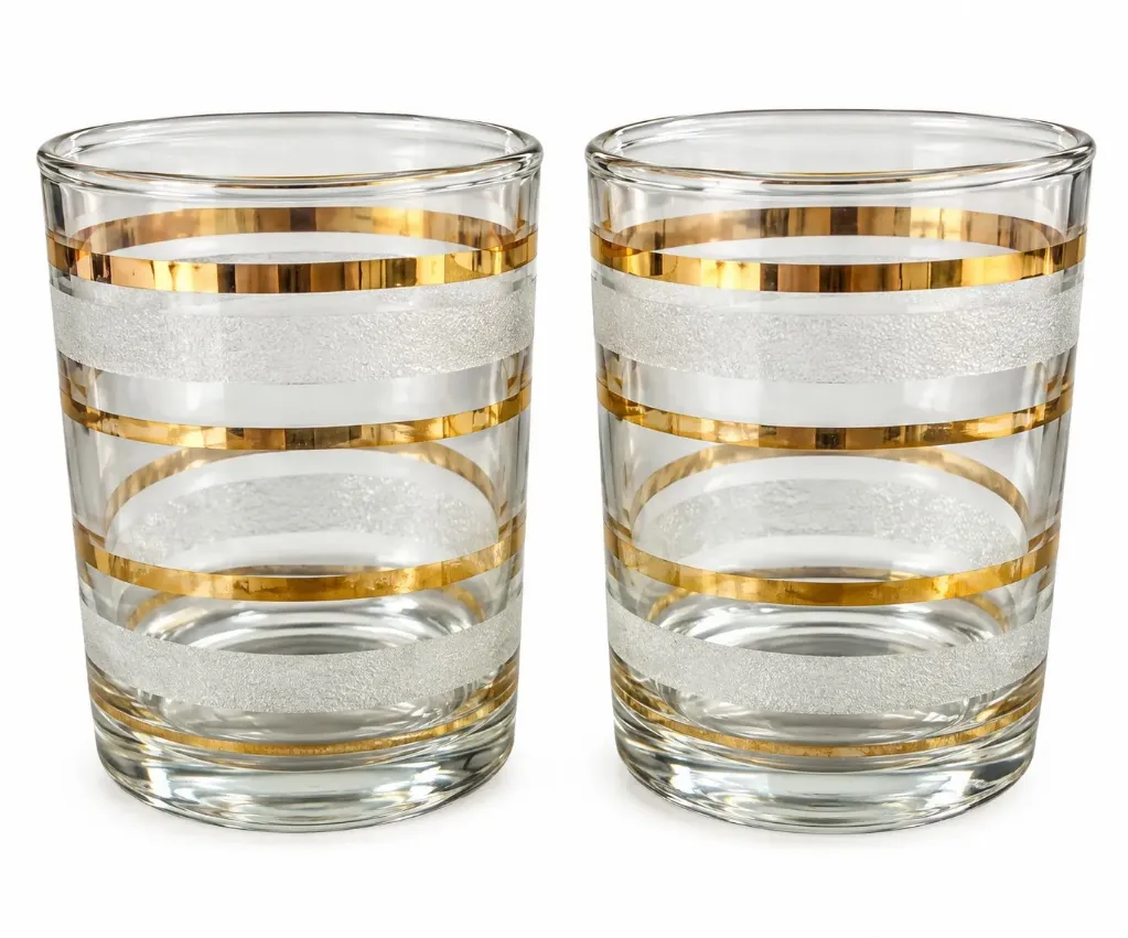 Set de Vasos de Vidrio Vintage con Filo Dorado (1029184.23)