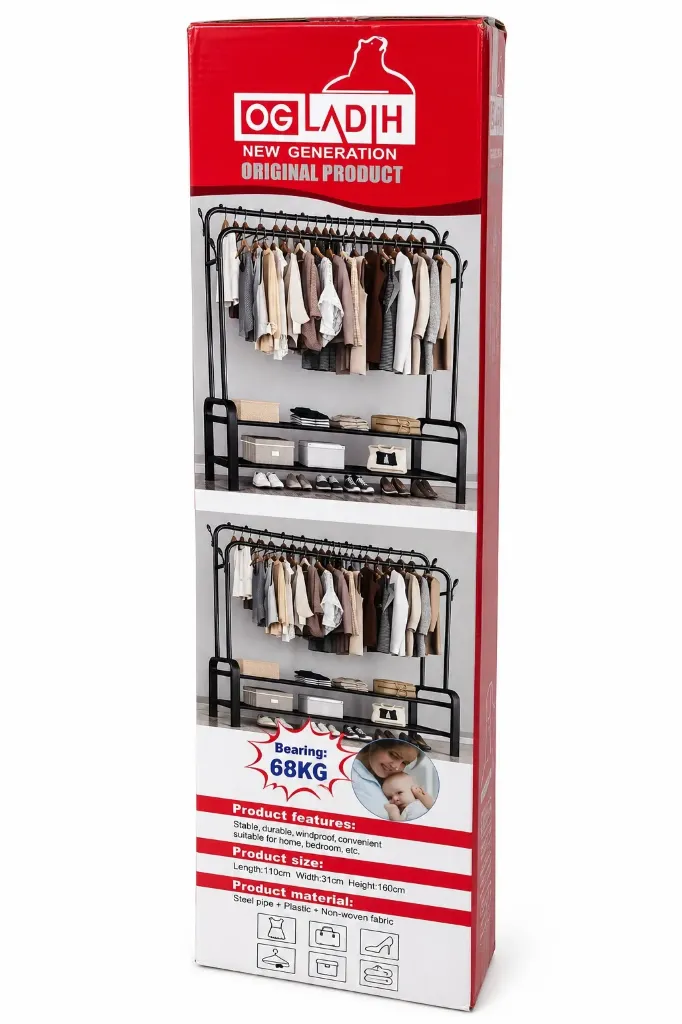 [6744230.150] Perchero/Organizador de ropa doble de metal (6744230.150)