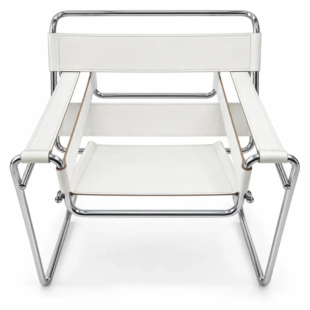 [2333692.1470] Sillón tipo Wassily Breuer de cuero (2333692.1470)
