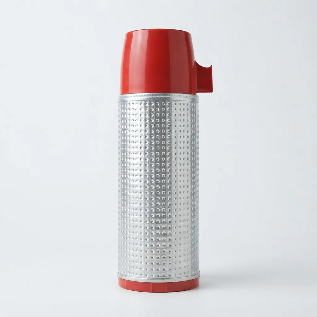 Termo Vintage Aladdin de Aluminio Perforado y Tapa Roja (498699.100)