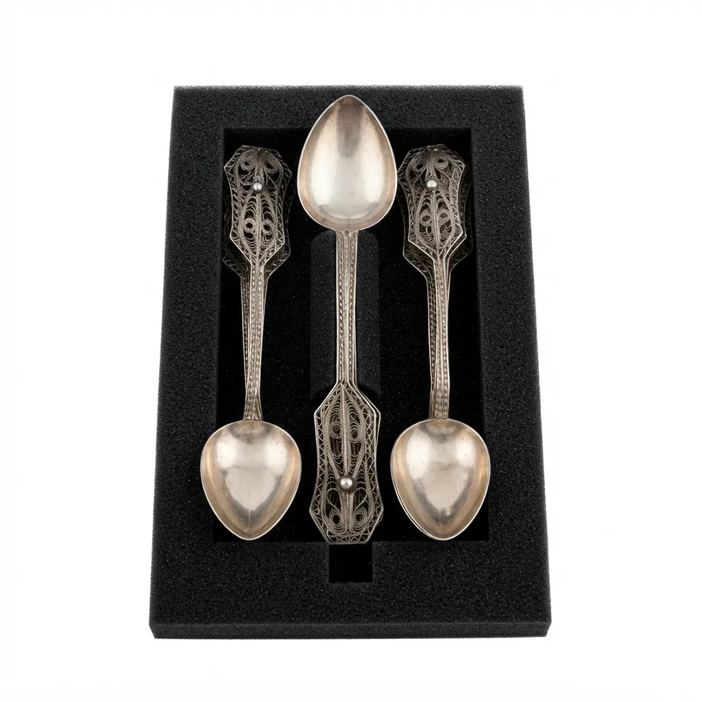 Juego de cucharillas de plata(498696.400)