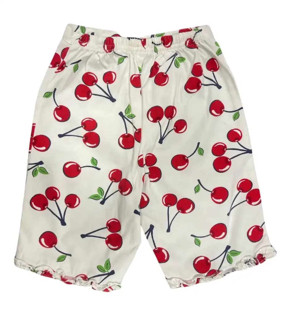 Pantalon blanco con estampados de cherry. Gymboree - 12/18 Meses