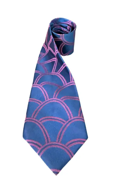 Corbata Azul con patrones morados