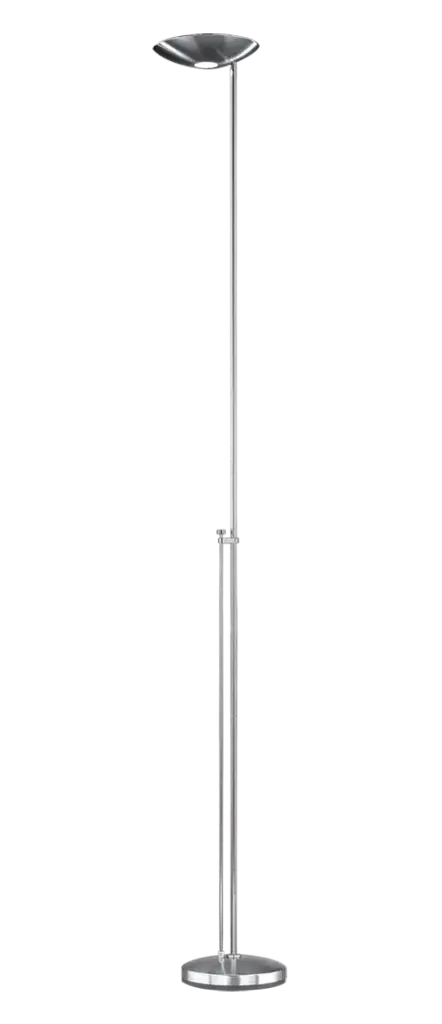 Lámpara de pie halógena de luz directa e indirecta. Regulador electrónico integrado.