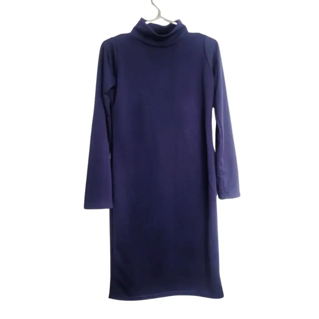 Vestido de maternidad Azul cuello alto- Talla S  