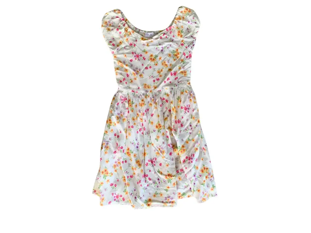 Vestido blanco floreado Marca PLACE