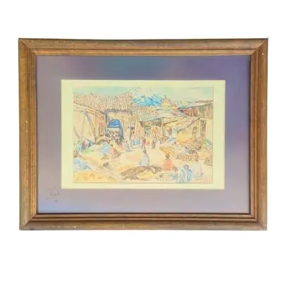 Cuadro LA PAZ con marco de madera (Acuarela)