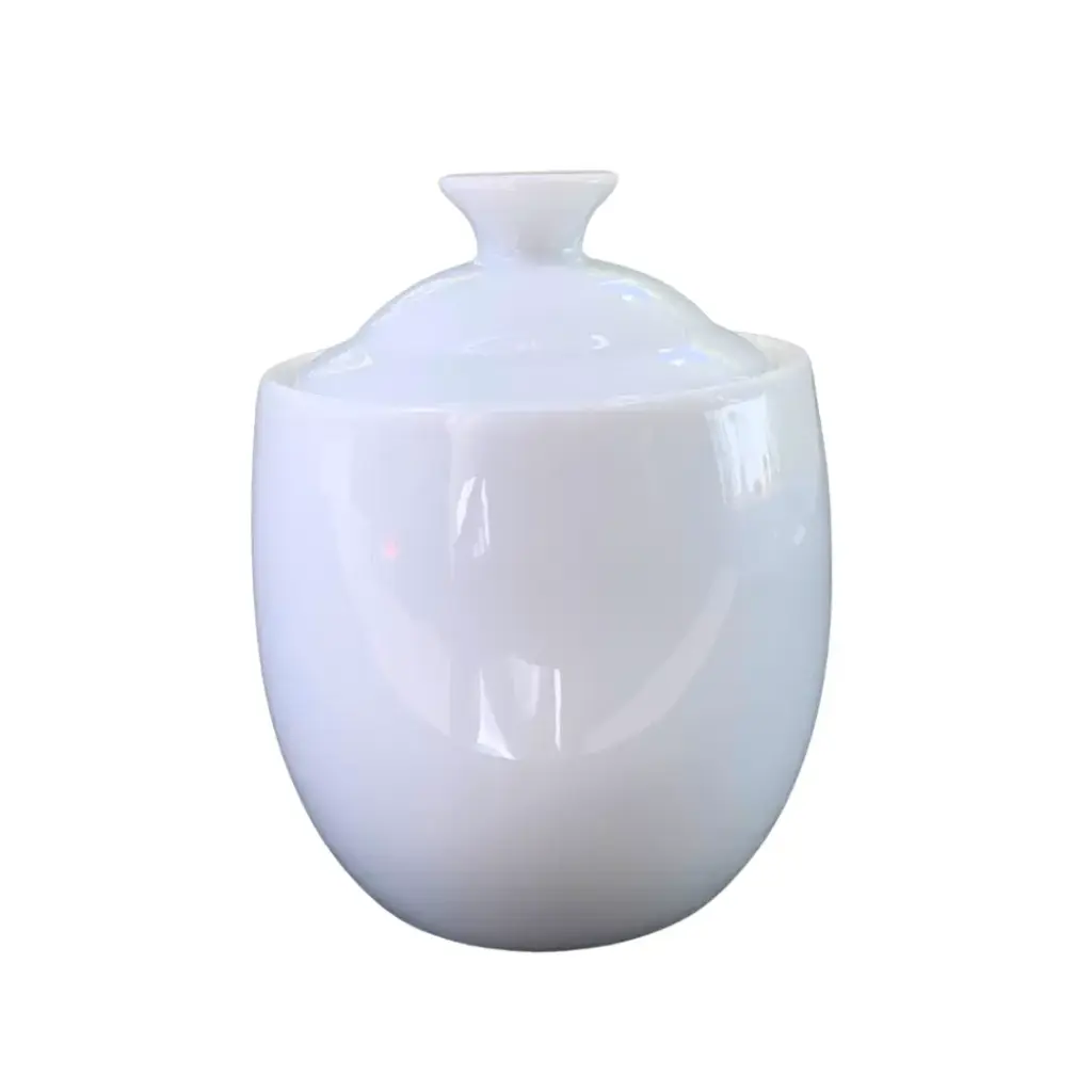 Azucarero blanco con tapa