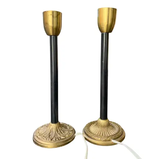 [3333906.18] Juego de lámparas vintage dorada y negra 