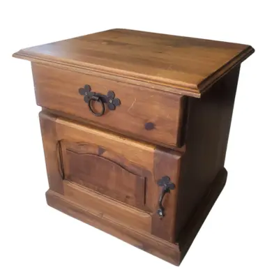 [2624577] Mesa de noche de pino 40 x 50 x 50 cm