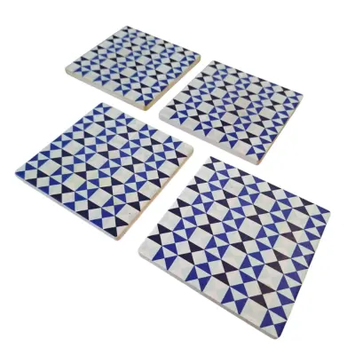 [4298390.21] Set de 4 posavasos de cerámica