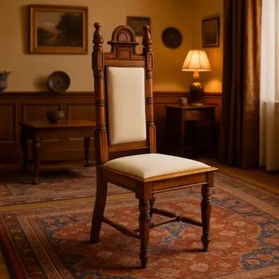 [2450902.1] 6 sillas de madera mara talladas