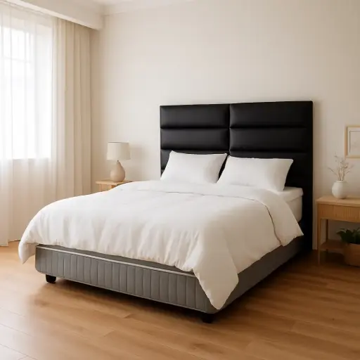 [3482848] Colchón de 2 mts, Somier y Respaldar de negro