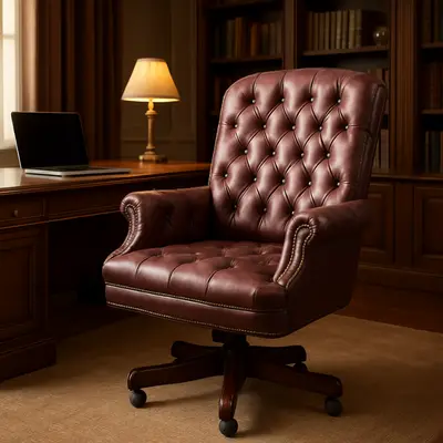 [115637.1] Sillón ejecutivo giratorio de cuero