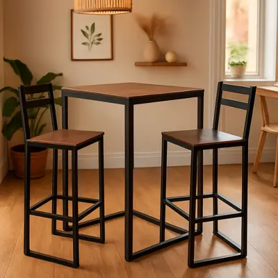 [3354351.201] Mesa con 2 sillas altas