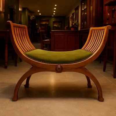 [4785711.1200] Taburete vintage estilo curul (4785711.1200)