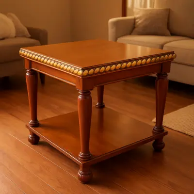 [4318905.1500] Mesa auxiliar de mara tallada estilo Victoriano (4318905.1200)