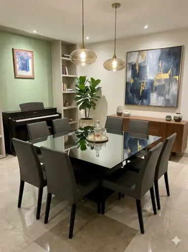 [2336576] Juego de comedor moderno y elegante de vidrio templado (2336576.4500)