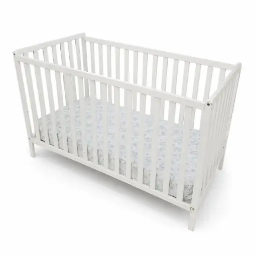 [2624253.350] Cuna infantil blanca con colchón impermeable incluido (2624253.350)